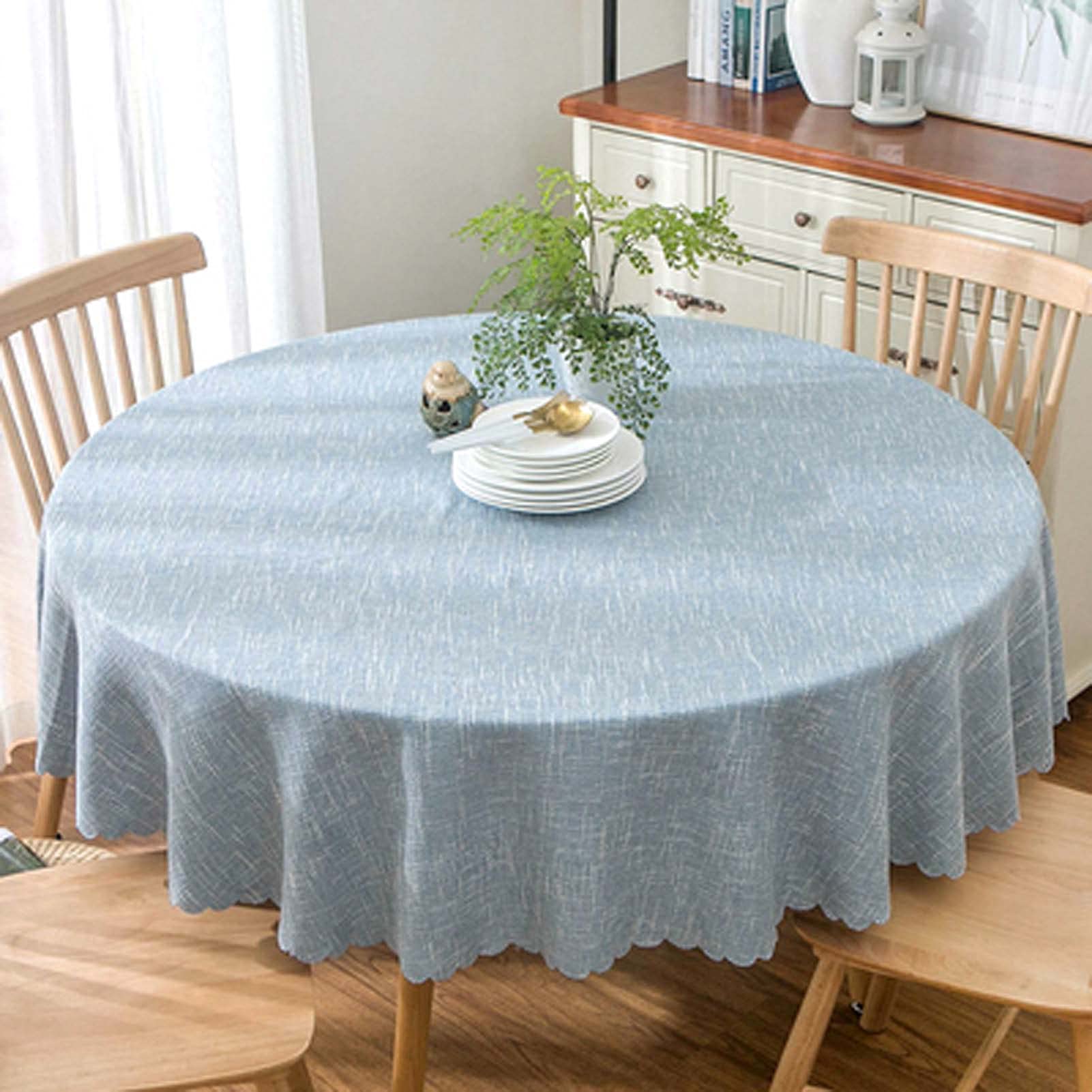Nappe ronde moderne en coton et lin pour table de cuisine et de salon