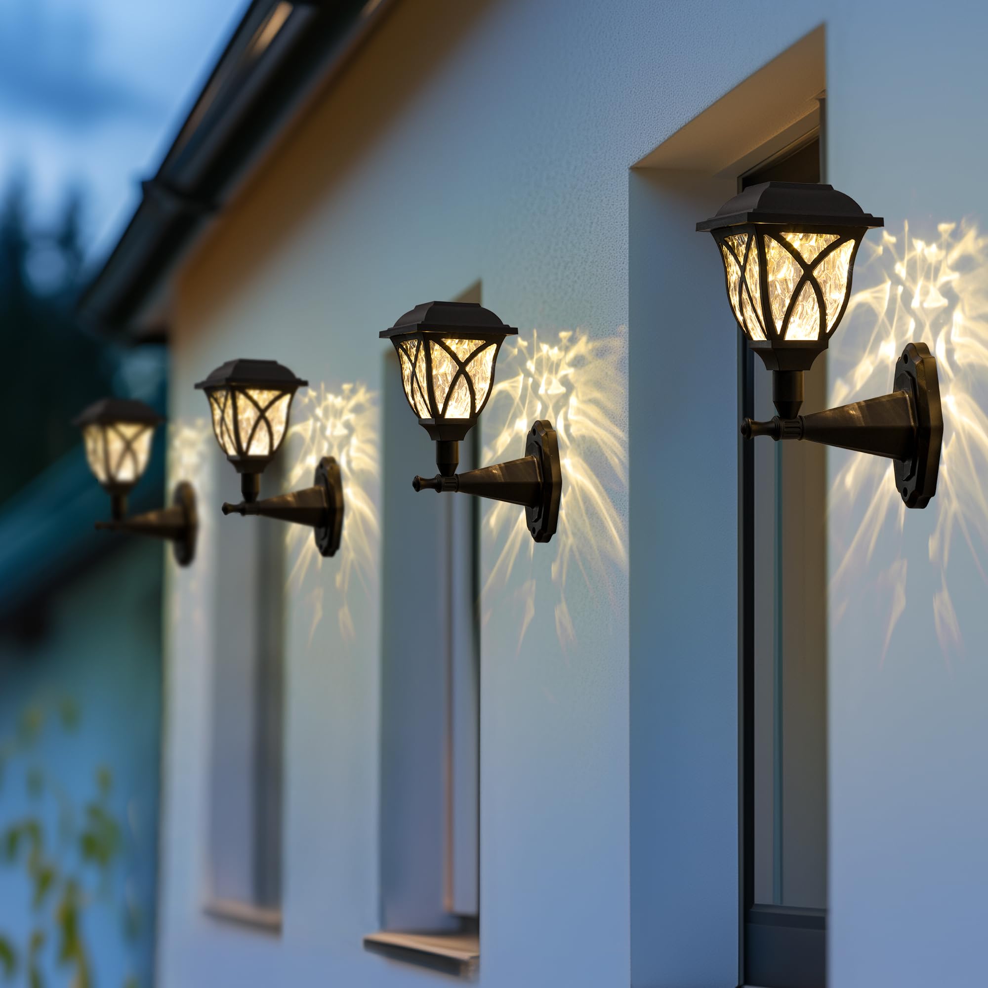 Solpex Solar Lights Outdoor Garden,4 Pack Solar Powered Outdoor Wall Lights