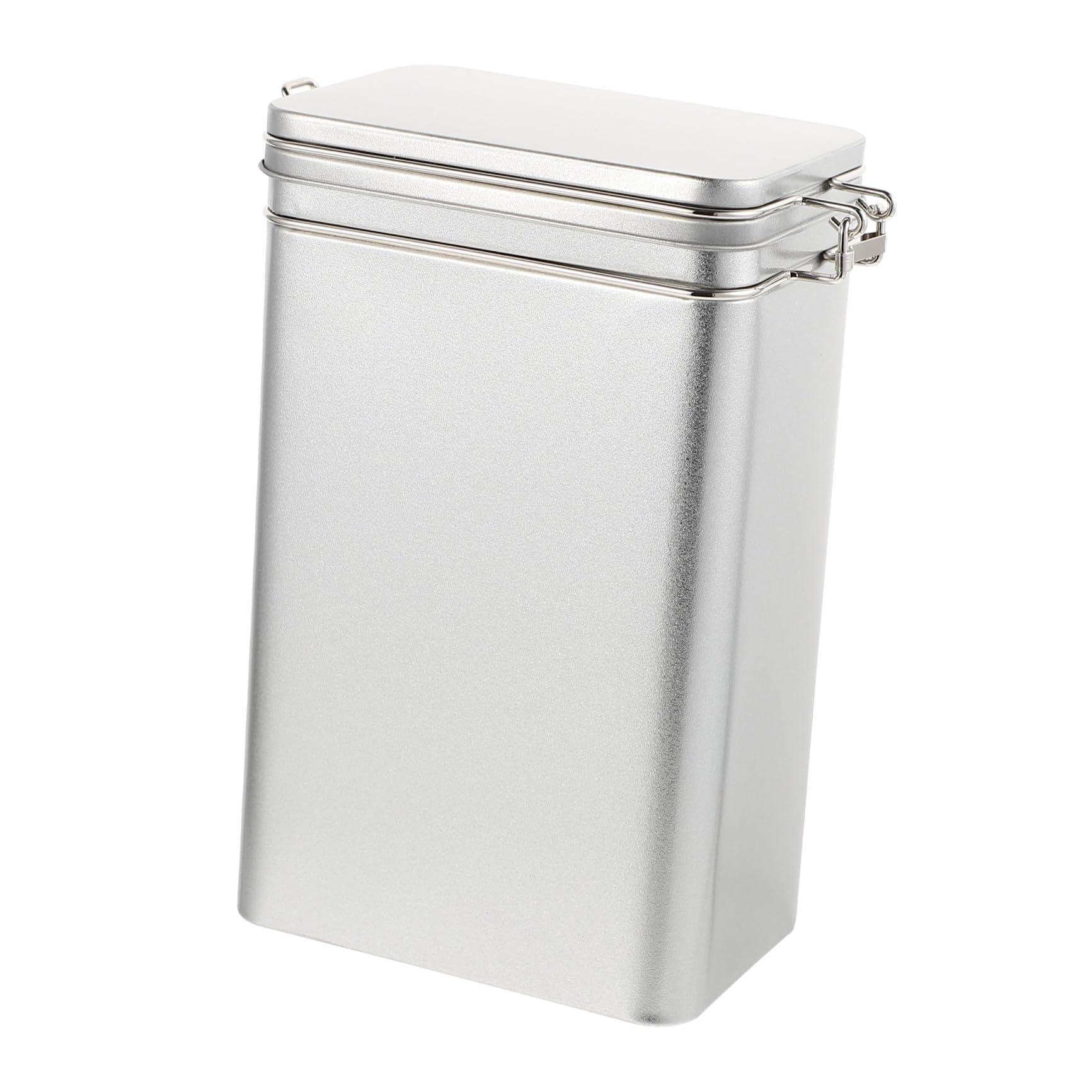 Recipiente hermético para café POPETPOP de hojalata y formato cuadrado color plata