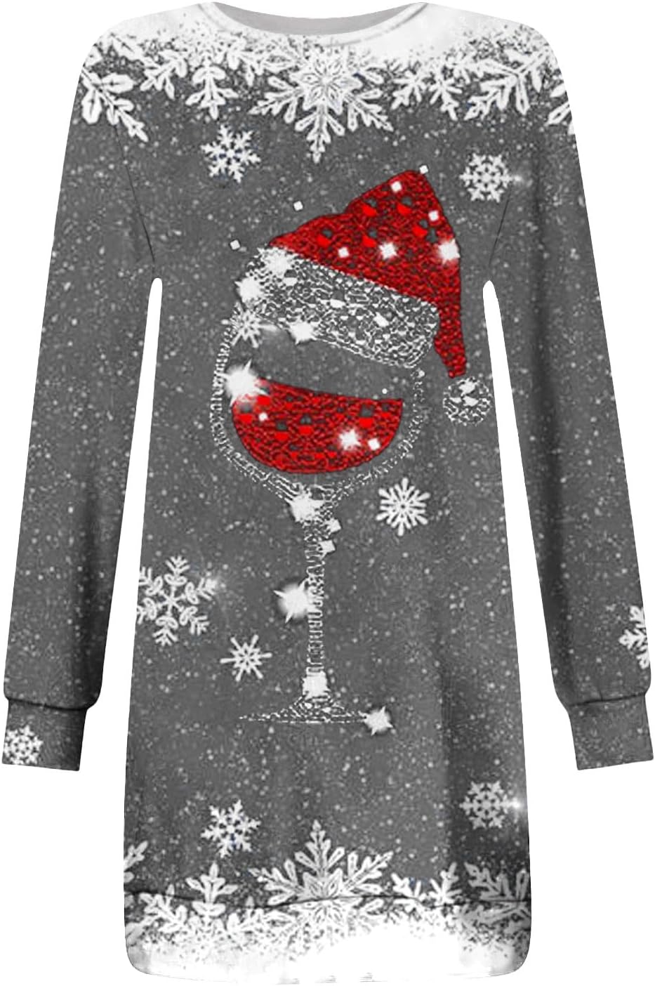 Robe De Noel Femme Grande Taille Hiver Pull Moche Sweat Plaid Avec