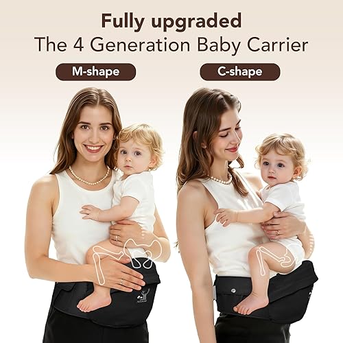 Miniatura 2 de Hip Seat Baby Carrier - Adjustable Waistband Various PocketsErgonomic Carrier with Non-Slip Hip Seat Surface for Newborns & Toddlers