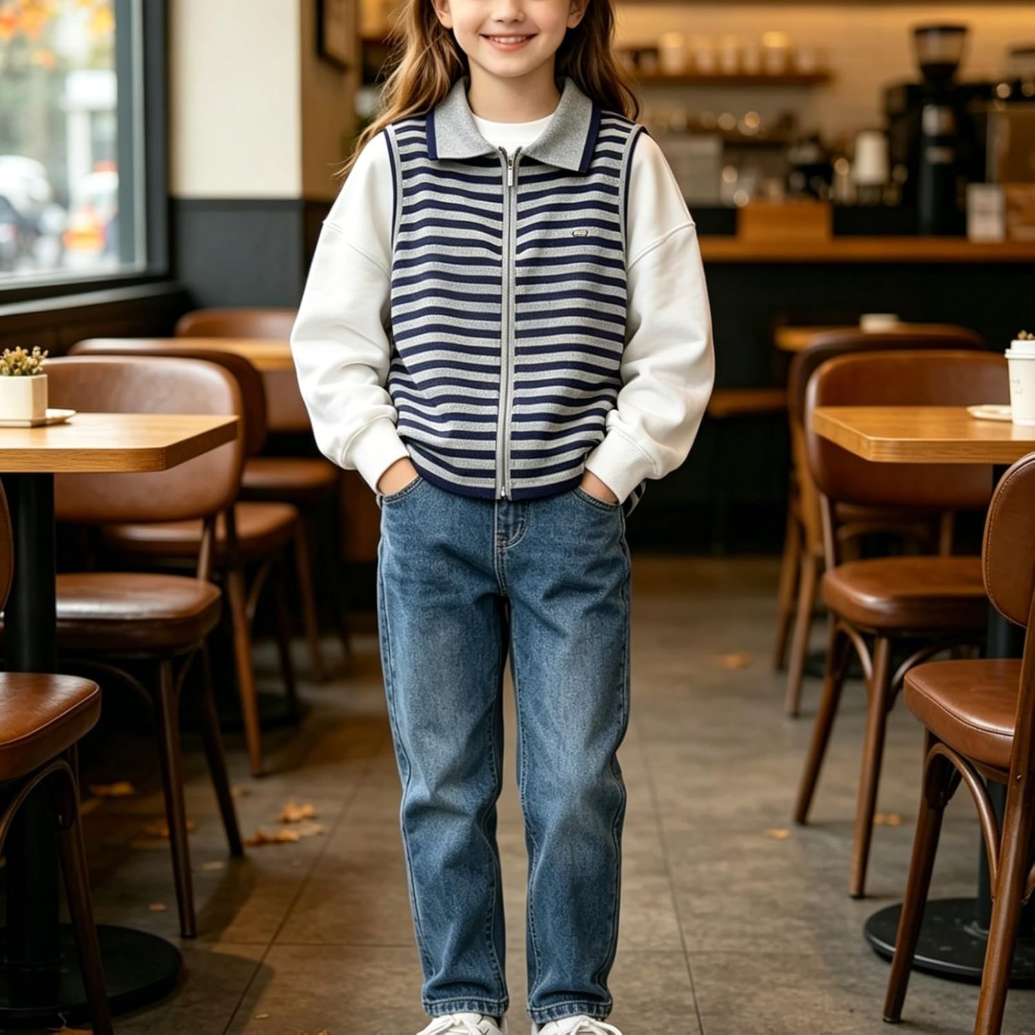 Boys Sweater Vest Unisex Cable Knit Cotton Toddler Uniform Vest for Childrens Kids Teenage Girls