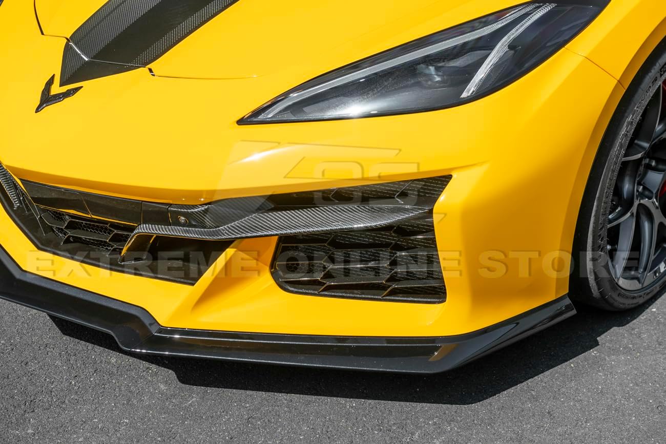 Replacement for 2023-Present Chevrolet Corvette C8 E-Ray & Z06 Models | Z07 Performance Package Style ABS Plastic - Painted Carbon Flash Metallic 3-Pieces Front Bumper Lip Chin Spoiler Ground Effect