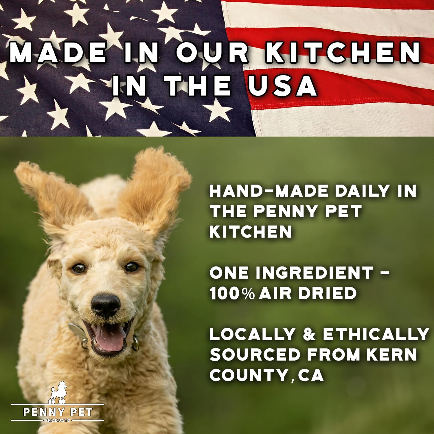 Penny Pet Chicken Feet - Hand-Made in California, No Nails, Made in The Penny Pet Kitchen, Glucosamine Rich for Joint Health, High Protein Crunchy Snack for All Dogs (30 Pack)