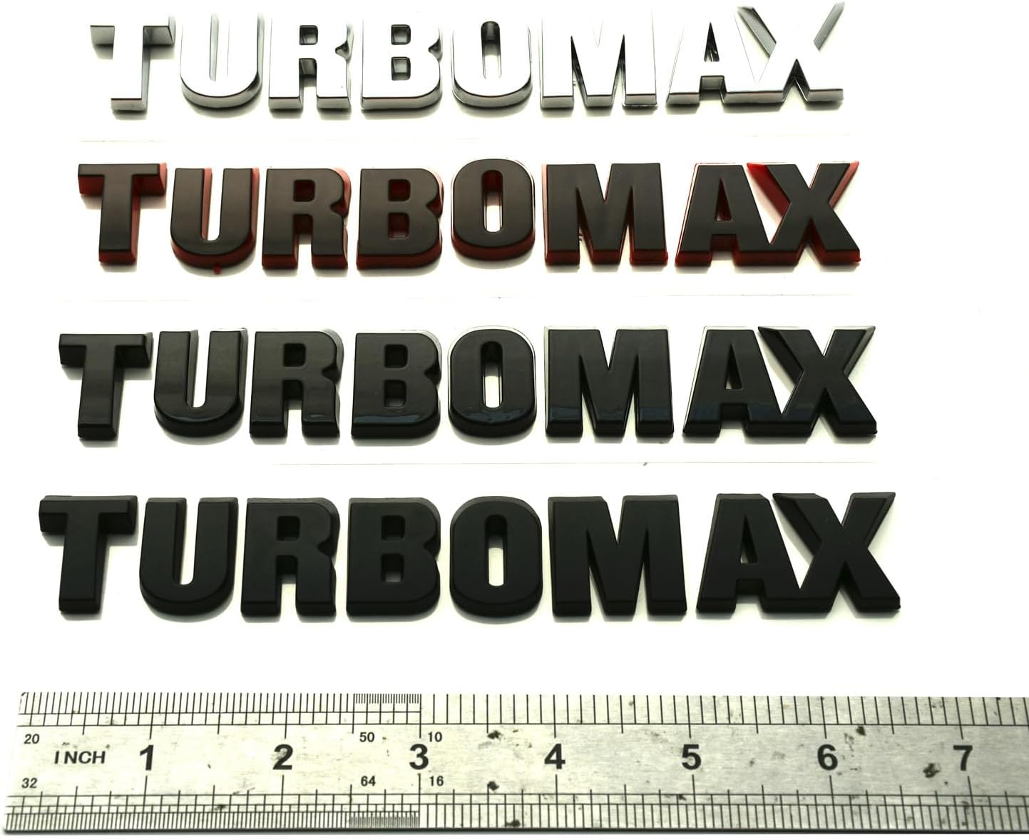 2pcs New Hood Letter Logo Emblem Badge Adhesive Nameplate Compatible with 2024-2025 Silverado Turbo-max 85079242 (Redline)