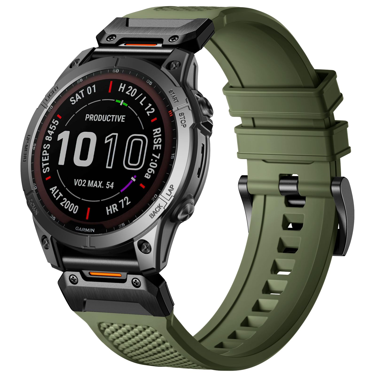 Bandletic Compatible with Garmin Fenix 6 Band - for Fenix 8 7 Band/Fenix 5 Watch Band, 22mm Quick Fit Silicone Rubber Strap for Fenix 7 6 Pro/5 Plus/