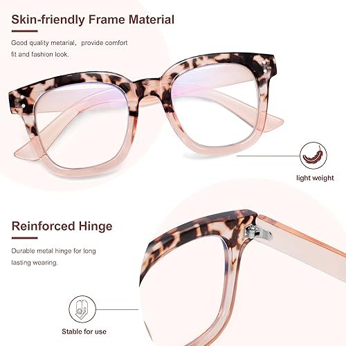 Miniatura 5 de Madison Avenue - Lentes con filtro de luz azul, de gran tamaño, a la moda, lentes para mujer, antifatiga ocular y protección ultravioleta (marrón