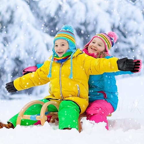 Miniatura 7 de Guantes de esquí de nieve para niños, impermeables, cálidos, guantes de snowboard para niñas y niños