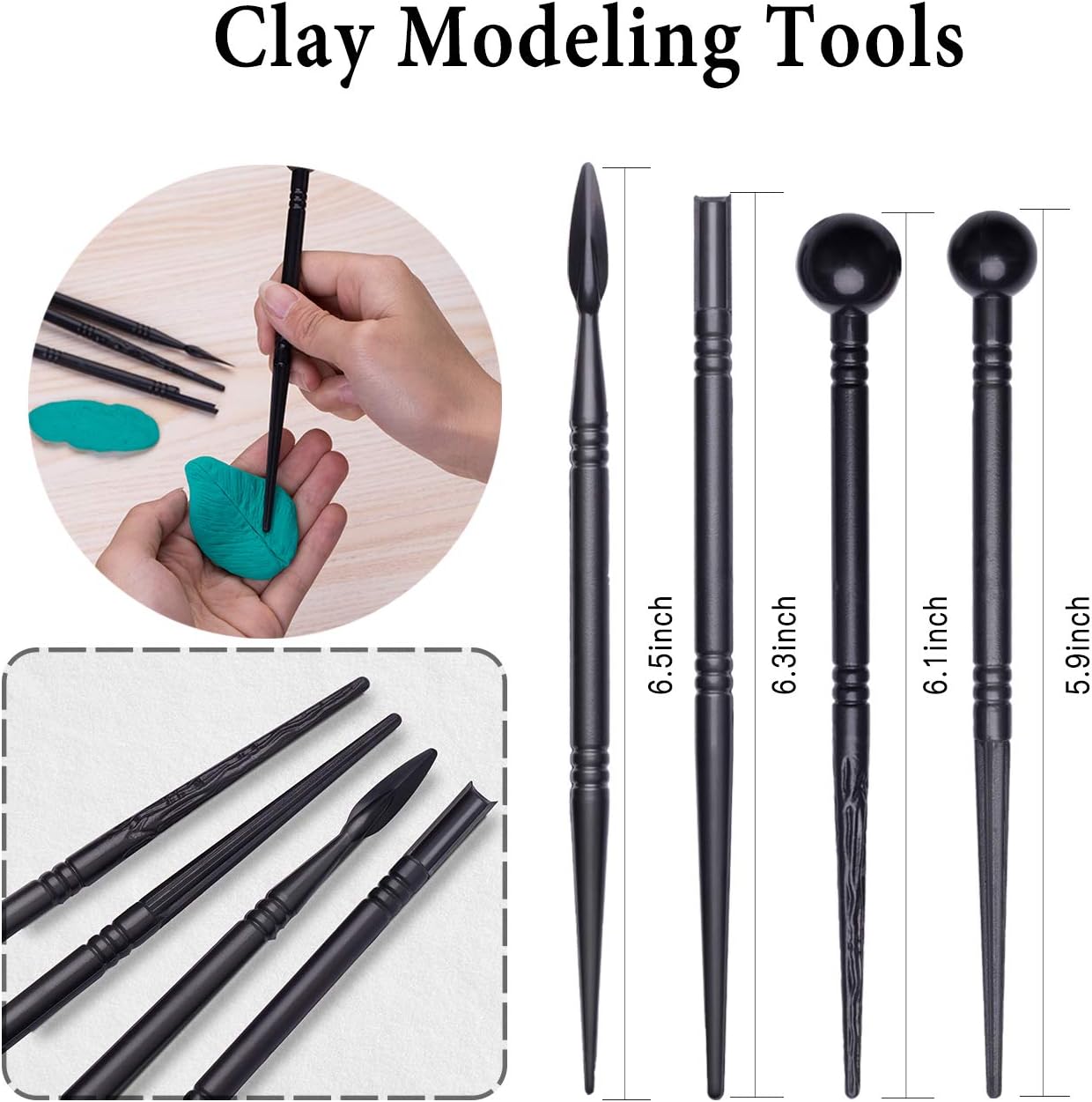 20 Pieces Modeling Clay Sculpting Tools Set Polymer Clay Tools Include Carving Modeling Tools, Pottery Tools,Ball Stylus Dotting Tools with a Zip Pouch for Pottery Sculpture