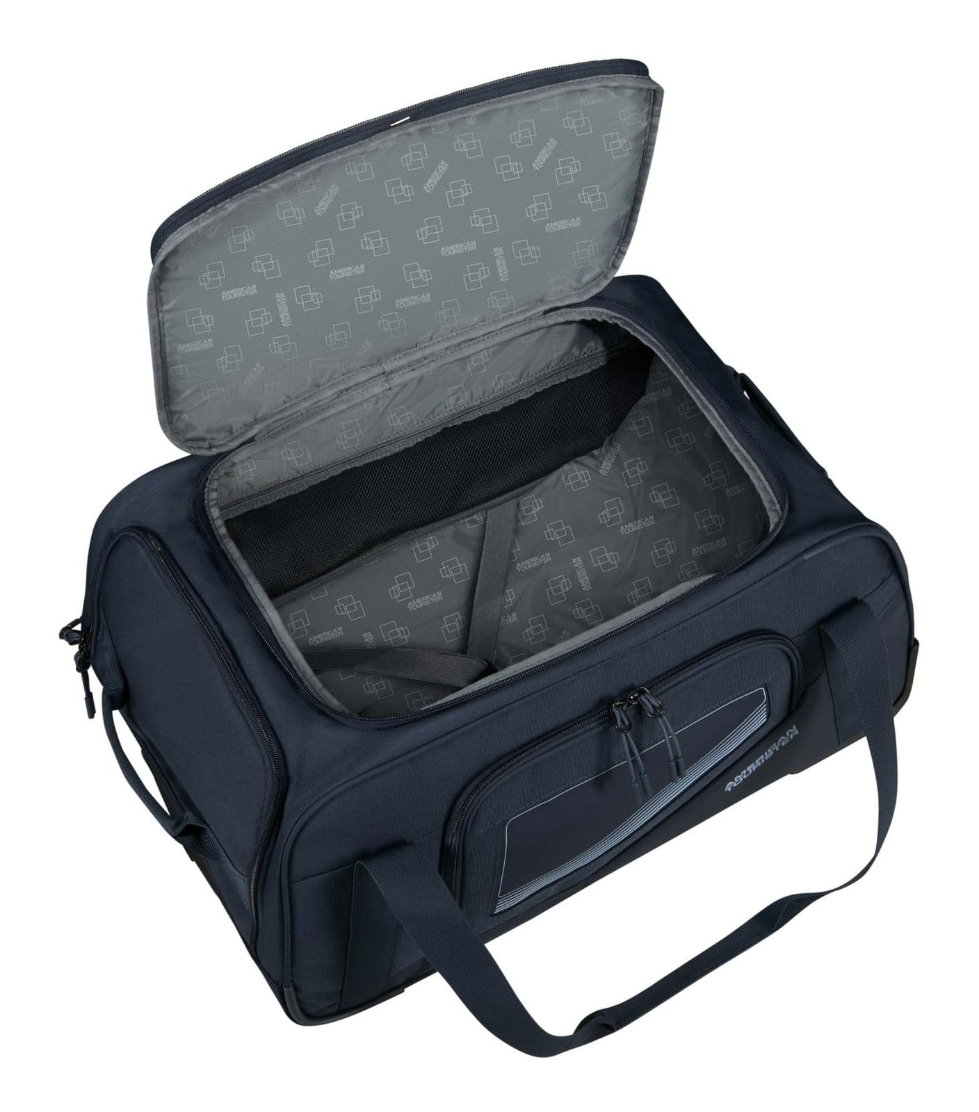 American Tourister City Racer - Sac de Voyage à roulettes 55 cm, 50 L - Bagage Cabine avec Grand Espace de Rangement et Compartiment Chaussures - Déperlant, Smart Sleeve, Robuste - Bleu (Navy)