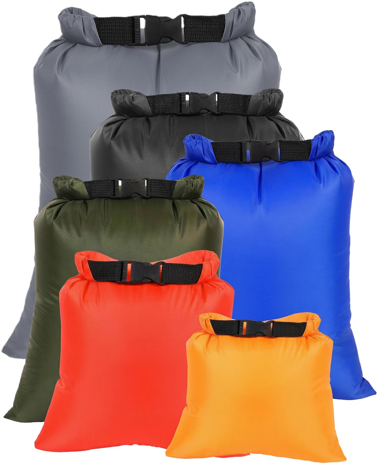 Dry Bags Waterproof Set, 5 Packs Ultralight Waterproof Bags Small Stuff Sack Water Proof…