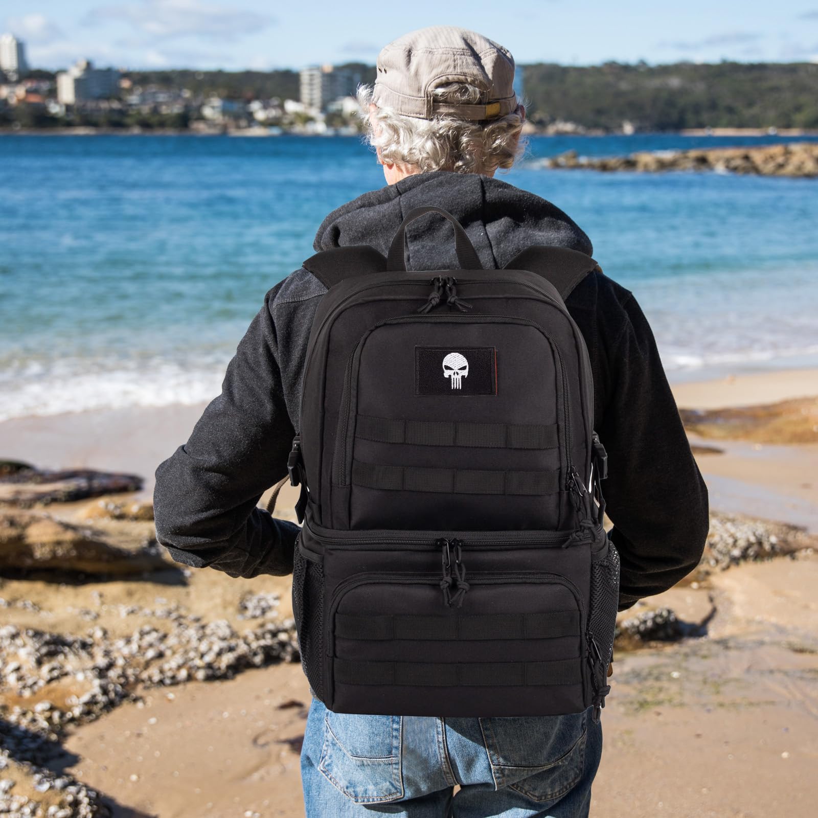 Mochila Táctica Refrigerada para Hombre, 25L con 2 Compartimentos | Mochila Táctica Doble Compartimento, Bolsa Almuerzo Suave Aislante Antifugas, 2 Niveles Para Camping Y Picnic al aire libre