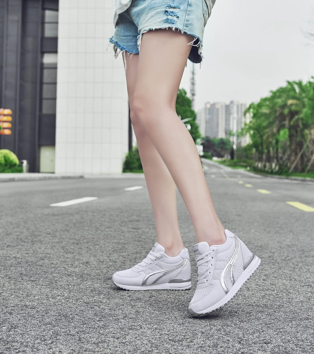 AONEGOLD® Damen-Sneaker, Sportschuhe, Fitnessstudio, Fitness, Sneaker, niedrig, 7 cm, Jogging, Reise, atmungsaktiv