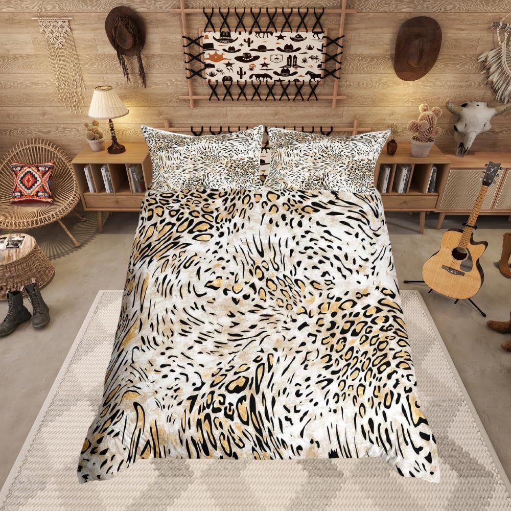 Parure léopard housse de couette enfants style guépard Super King