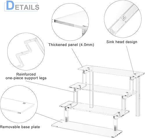 Vista 7 de Elevadores de exhibición de acrílico, organizador de perfumes de 9.5 pulgadas, elevador transparente compatible con Funko POPs, Nendoroids, figuras