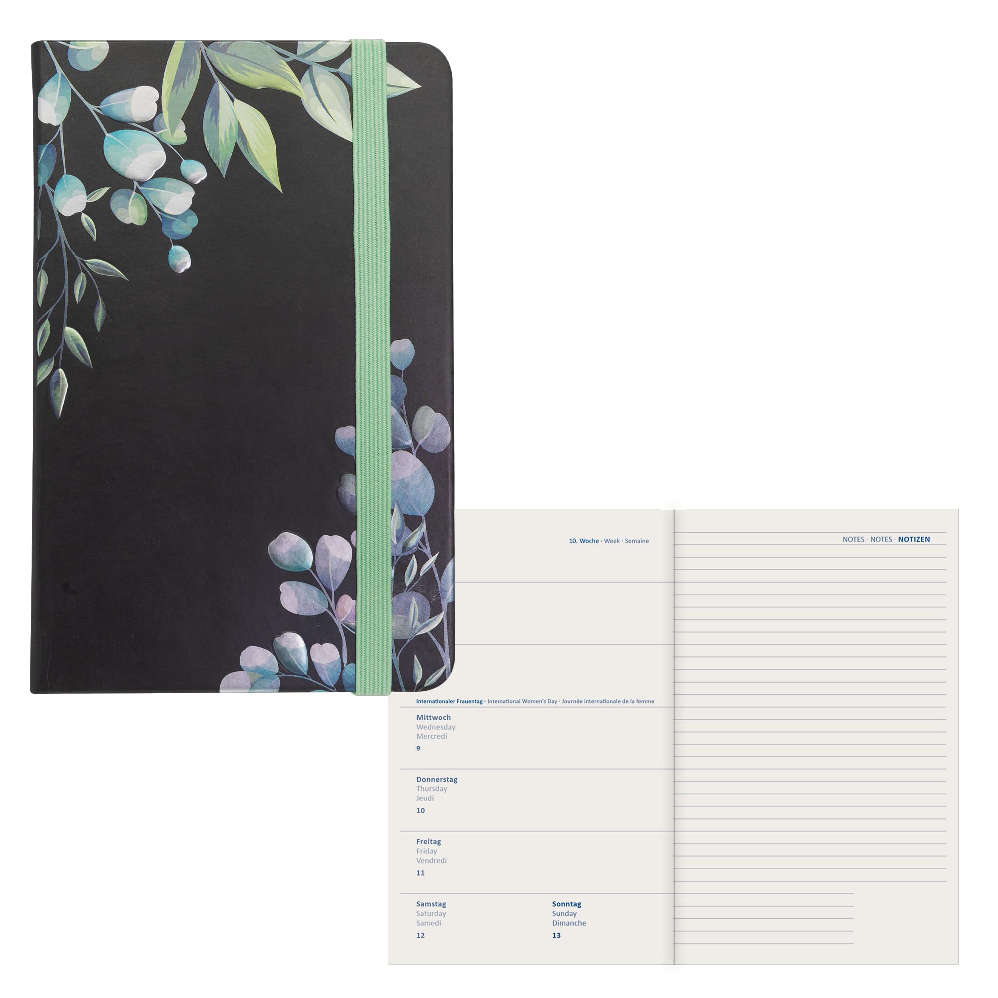 Idena 11062-2024 Appointment Diary, 90 x 140 mm, Leaves, 176 Pages, 1 Week on 1 Page, Agenda, Weekly Planner