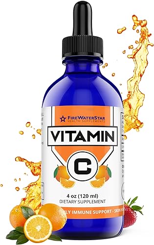 Vitamina C - Gotas líquidas fáciles - Ácido ascórbico bioactivo - 4 onzas - 120 porciones (suministro de 4 meses) - Orgánico, sin OMG, vegano -