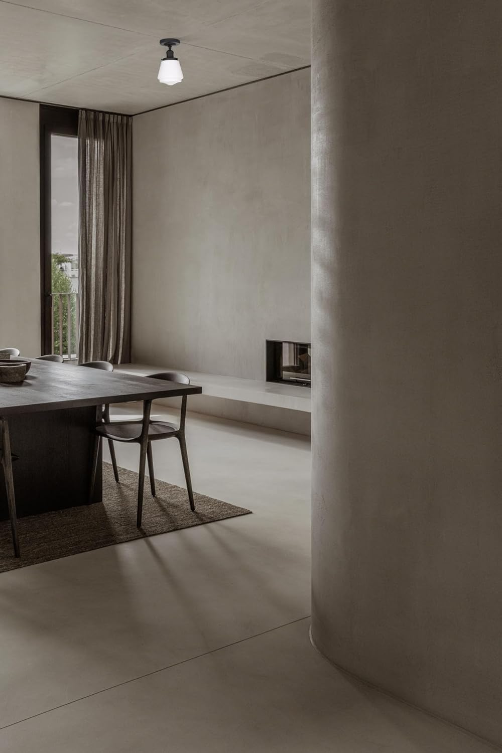 Industrial Semi Flush Mount Ceiling Light with Milk White Glass Pendant Lamp Shade, Vintage Close to Ceiling Light Fixture for Porch, Hallway, Entryway, Kitchen, Bedroom, Hotel