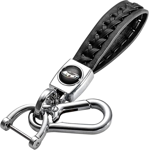Spurtar Car keyring PU Leather Keyring Keychain Universal Compatible with BMW Ford Chevrolet Dodge Toyota Nissan, Car Keyrings for Men Women Business Gift Birthday Present for Dad Friends