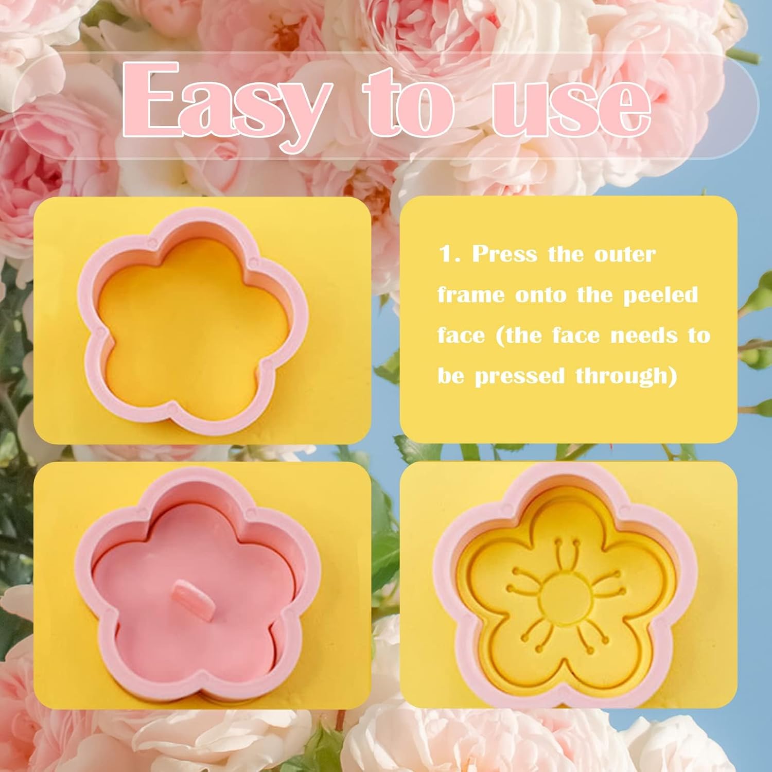 YLOLUL 16 PCS Flower Cookie Cutters Set - Daisy, Sunflower, Rose, Tulip Spring Flower Shapes Stamp Cookie Cutters Fondant Biscuit Baking Tool for Homemaking Cookie - Image 3
