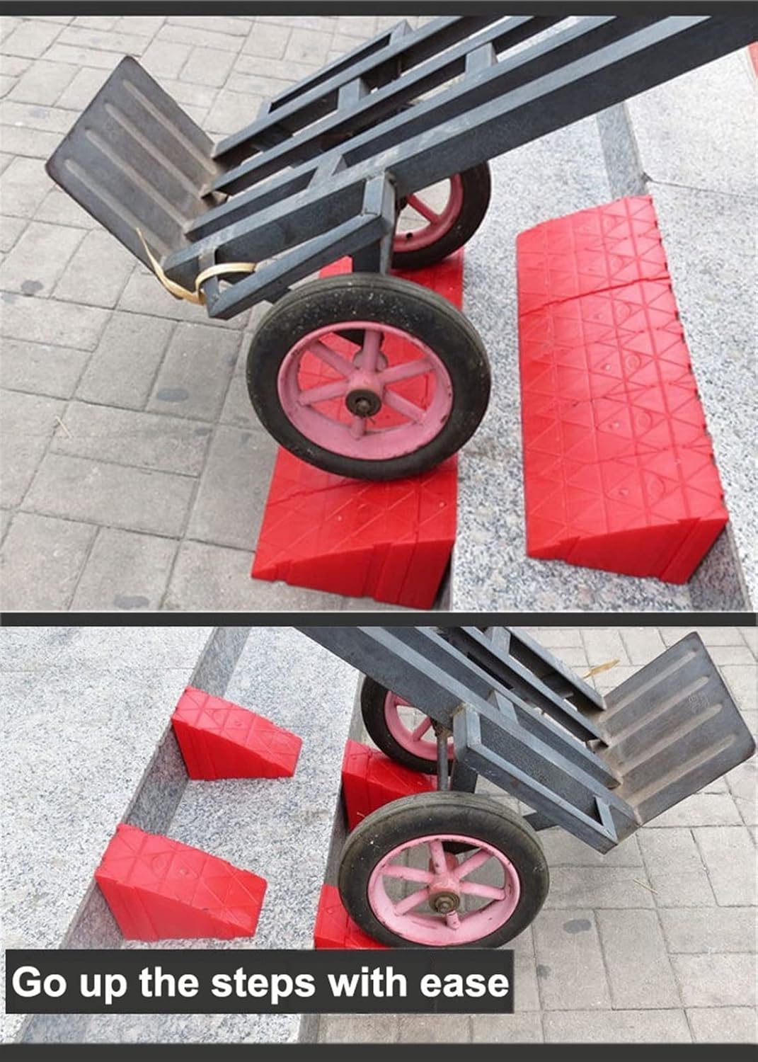 Portable Threshold Ramps,Curb Ramps,Curbside Driveway Ramp, Loading Ramp,Can be Link,for Low Cars,Motorcycle Ramp,Curb Ramps (Color : 6pcs, Battery *1 : 25 * 12 * 16cm)