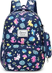 Mochila Escolar Infantil Feminina Grande Impermeável Estampada Com Estojo, Vários Compartimentos, Alças Ajustáveis, Zíper Duplo, Costas Acolchoadas, Para Notebook e Material Escolar