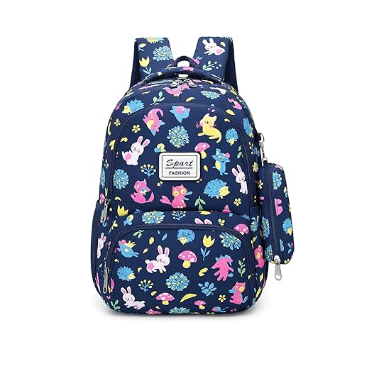 Mochila Escolar Infantil Feminina Grande Impermeável Estampada Com Estojo, Vários Compartimentos, Alças Ajustáveis, Zíper Duplo, Costas Acolchoadas, Para Notebook e Material Escolar