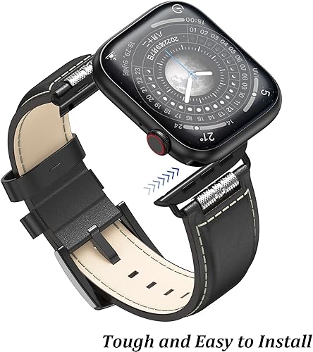 Miniatura 9 de Correas de cuero compatibles con Apple Watch Band 1.929 in 1.772 in 1.732 in 1.654 in 1.614 in 1.575 in 1.496 in para hombre, correa de cuero