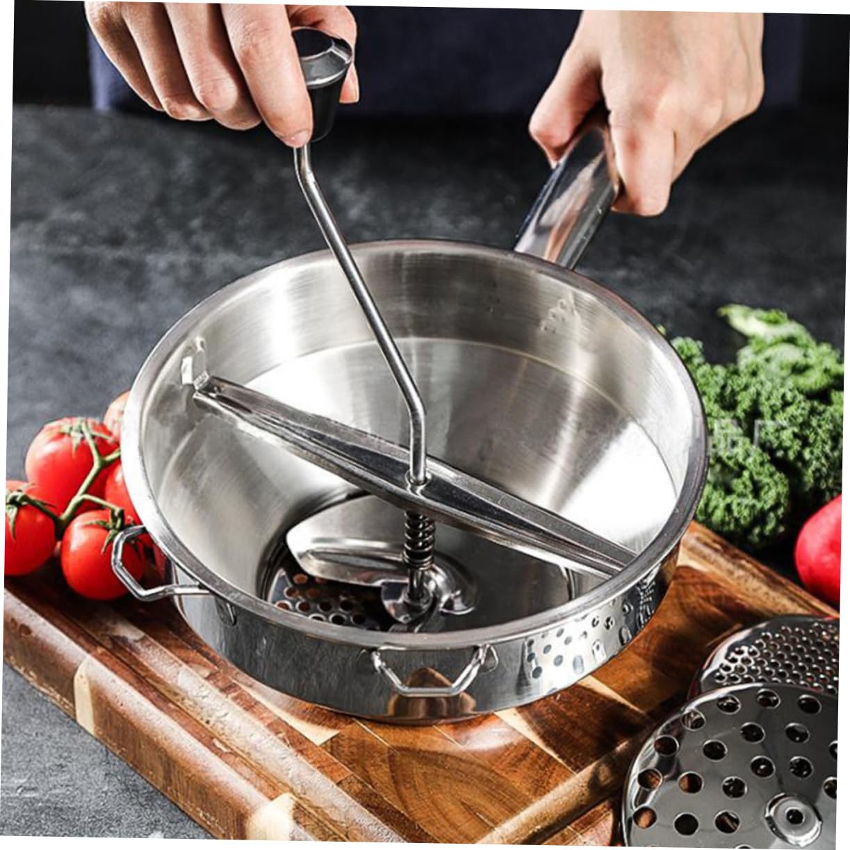 MAGICLULU Küchenutensil Lebensmittelrührer aus Edelstahl Sicher für Küche für Langlebig Edelstahl Gemüse und Speisen Kochen | Silber, Küchenutensilien für Kochen, Sicher und Langlebig, Eco Freundlich