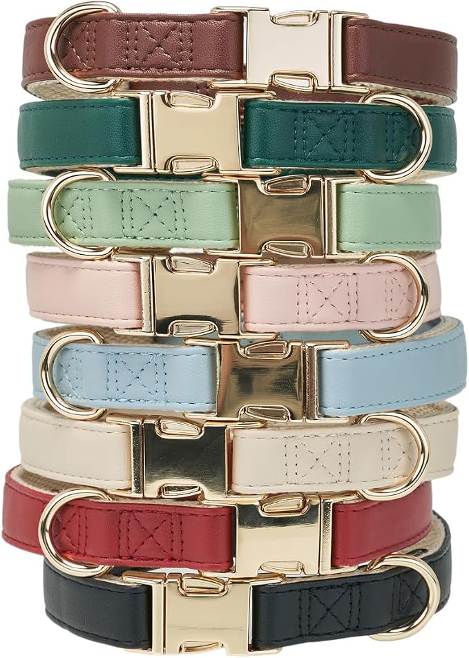 Collar de cuero clásico suave para perro tamaño pequeño miniatura 8