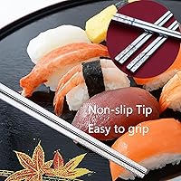 Vista 6 de Travel Utensils,Metal Soup Spoon Fork and Chopsticks Set,188 Stainless Steel Cutlery Set Portable Camp Reusable Flatware Silverware with Case (SXH)