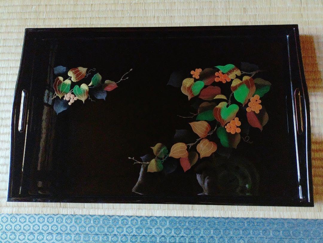 伝統工芸 津軽塗 盆 長手盆 角 本漆 天然木 漆工芸 漆芸