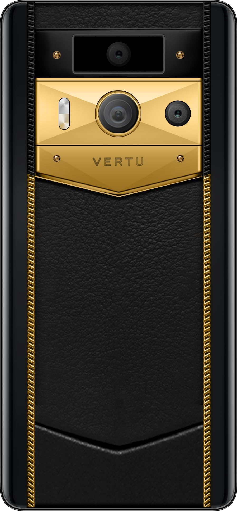 METAVERTU 2 Luxury Custom Made - 18K Gold Blade Edition with Black Ink Calfskin Web3 AI Phone - Black (512, GB)