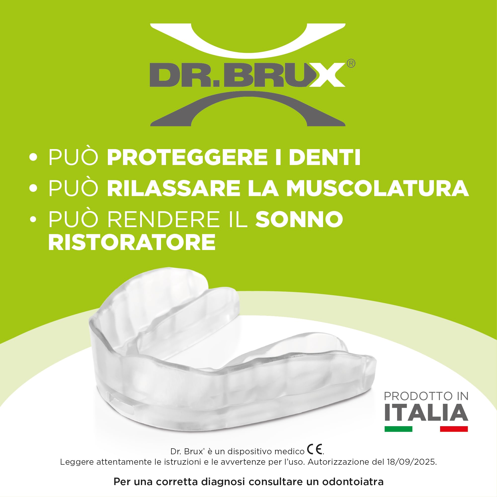 Bite Dentale Modellante da Notte, Arcata Superiore, Colore Trasparente