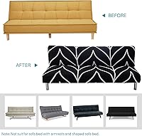 Vista 6 de Funda estampada para futón, fundas elásticas para sofá cama, tamaño matrimonial, individual, queen, sin brazos, fundas protectoras con parte