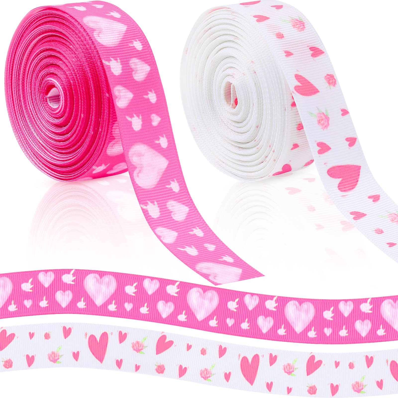 Ruban gros-grain rose cancer du sein lot de 2 rouleaux pour décoration et nœuds