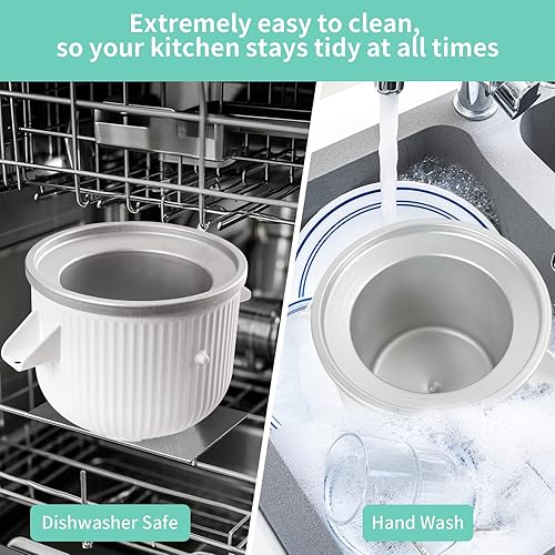 Miniatura 5 de Accesorio para helado compatible con mezcladores KitchenAid de 4.5/5/6/7 cuartos de galón, hace 2 cuartos de helado, compatible con accesorio para