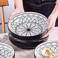 Vista 6 de Yundu Juego de 4 cuencos para pasta de 38 onzas, cuencos grandes de porcelana para servir ensaladas, aptos para microondas y lavavajillas