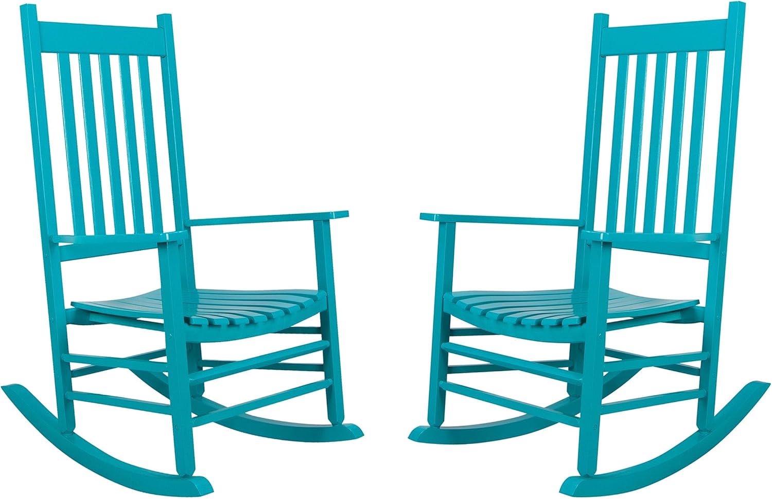 Shine Company Vermont Rocking Chairs, Outdoor Front Porch Rocker Set of 2, Aruba
