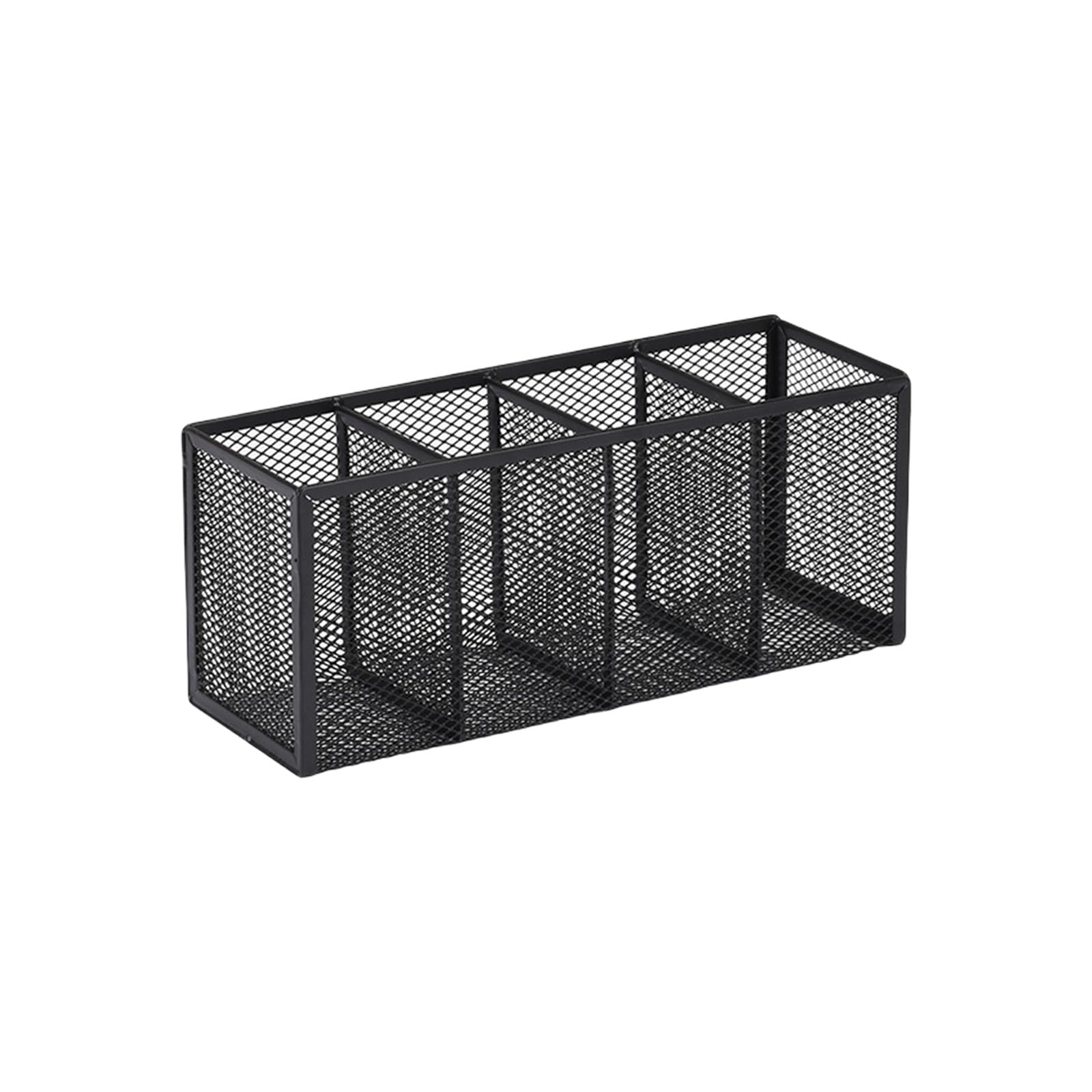 Hsioluted Black 4 Grid Large Capacity Pencil Holders 3 Or 4 Compartments Pencil Storage Box Multifunctional Desk Organizers For Home Large Capacity Holders