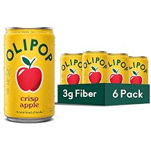 OLIPOP Minis Prebiotic Soda Pop, Crisp Apple, Pantry Pack Packed with Prebiotics, Fiber, and Botanicals, Gluten Free, GMO Free, 7.5oz 6-Cans