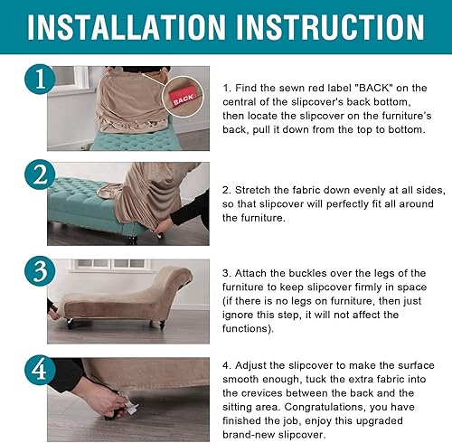 Miniatura 7 de Funda elástica de terciopelo para tumbona, sin brazos, funda para muebles de mascotas, para sala de estar, interior, sofá sin brazos, funda