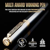 Vista 2 de Scriveiner - Bolígrafo de bola cromado plateado – Impresionante pluma de lujo, chapado en oro real, repuesto de tinta Schmidt, el mejor juego