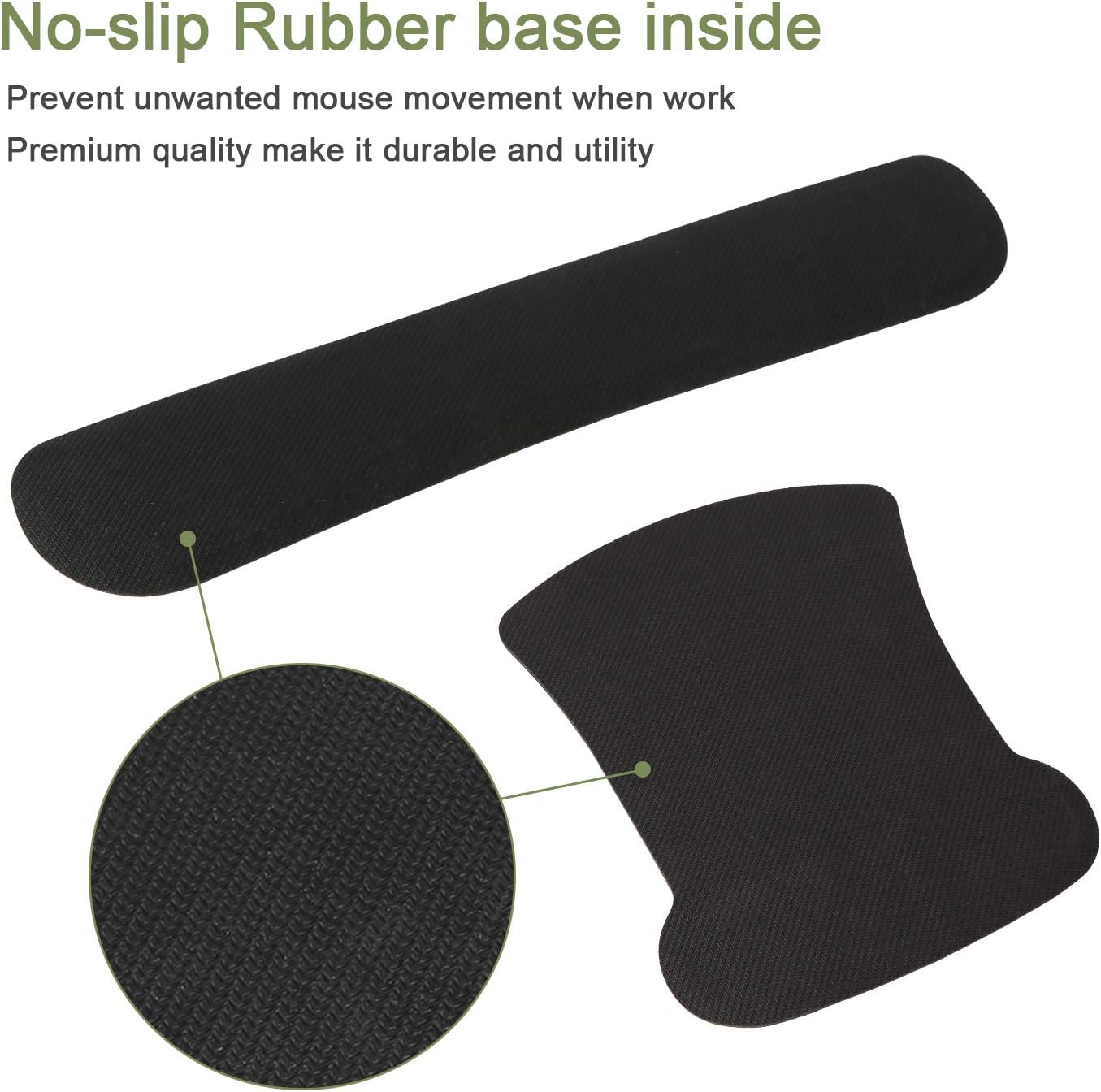 iLeadon Keyboard Wrist Rest Pad and Mouse Wrist Rest Support Mouse Pad Set, Non Slip Rubber Base Wrist Support with Ergonomic Raised Memory Foam for Easy Typing & Pain Relief, Forest