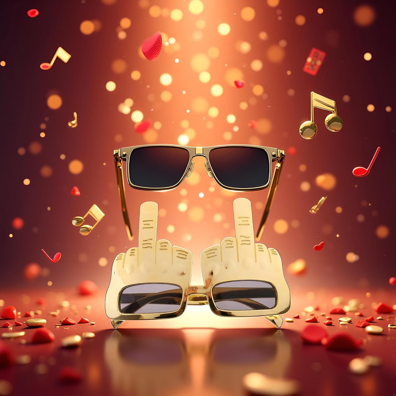 Tricky Middle Finger Sunglasses, Creative Middle Finger Flip Off Hand Shape Finger Silly Funny Party Novelty Sunglasses Novelty Party Eye Glasses Glam