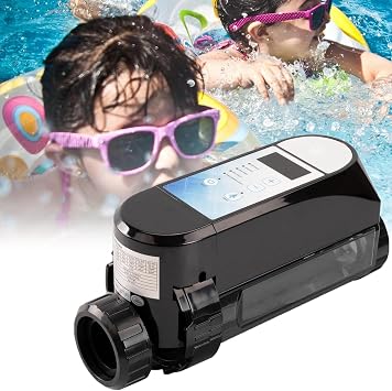 Smart Pool Electrolytic Salt Chlorine Machine, Salt Water Pool Chlorine Generator for Above Ground Pool Built-in Wi-Fi Support Mobile App Control,20g/h