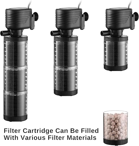 Miniatura 5 de SainSmart XpertMatic - Filtro de acuario de 3 etapas de 475 GPH para tanque de peces de hasta 120 galones, estilo moderno, material ABS negro,