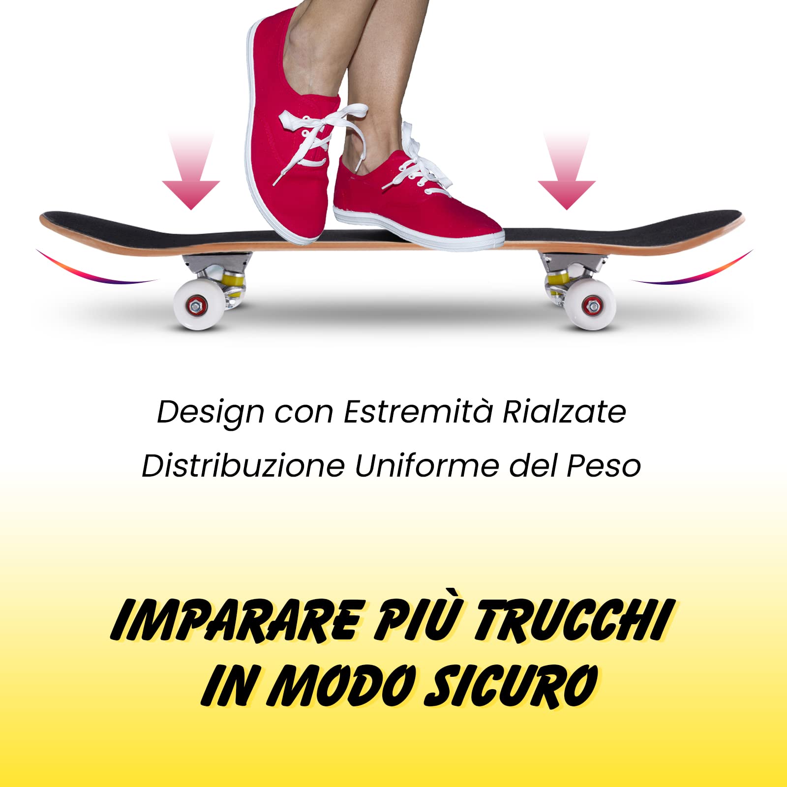 COSTWAY Skateboard Mini Cruiser Completa Longboard in Legno di Acero, Colori a Scelta, 79 x 20 cm