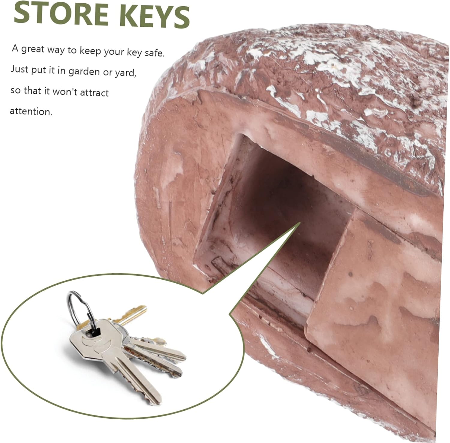 STOBOK Fake Rock Key Hider Outdoor Stone Key Saving Box for Garden Modern Creative Design