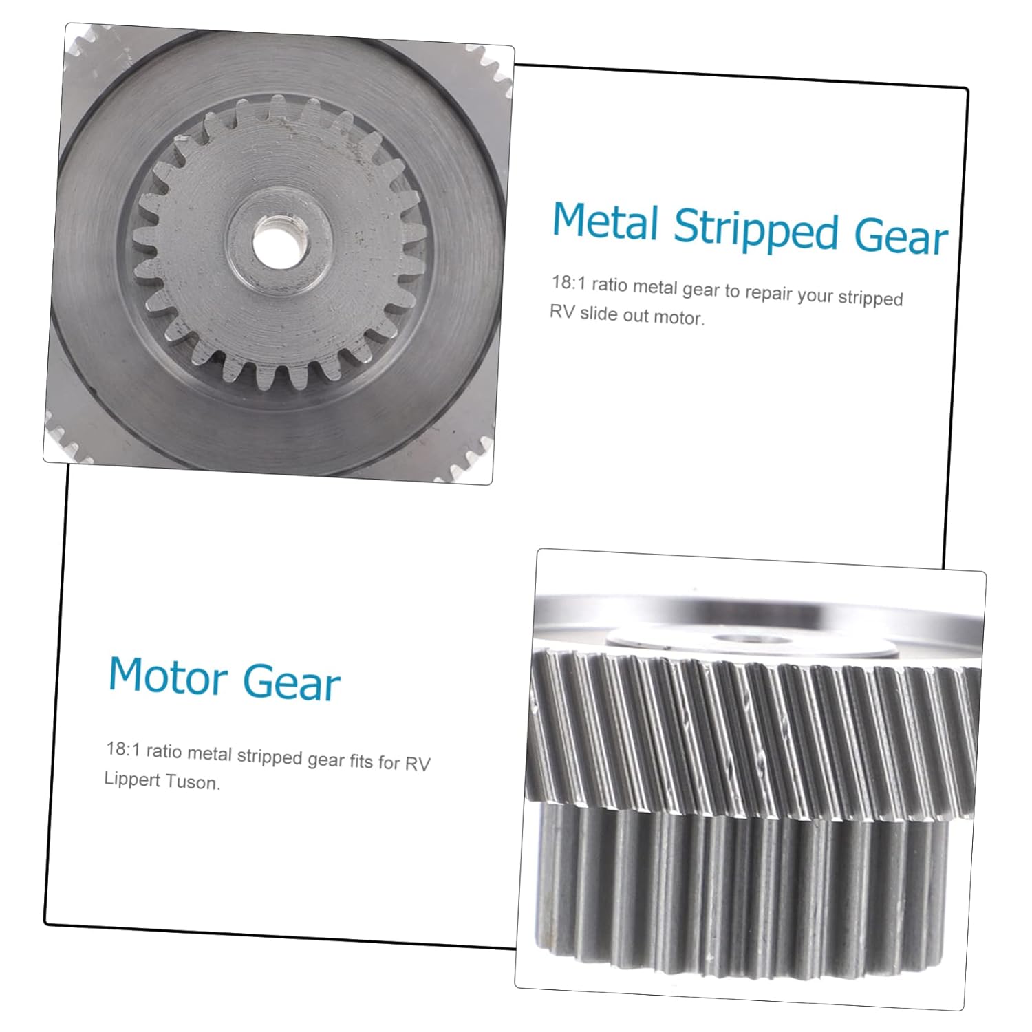 2pcs Ratio Metal Stripped Gear Kit for Rv Slide Out Motor Replacement Easy Installation Actuator Upgrade Compatible Electric Motors and Cost